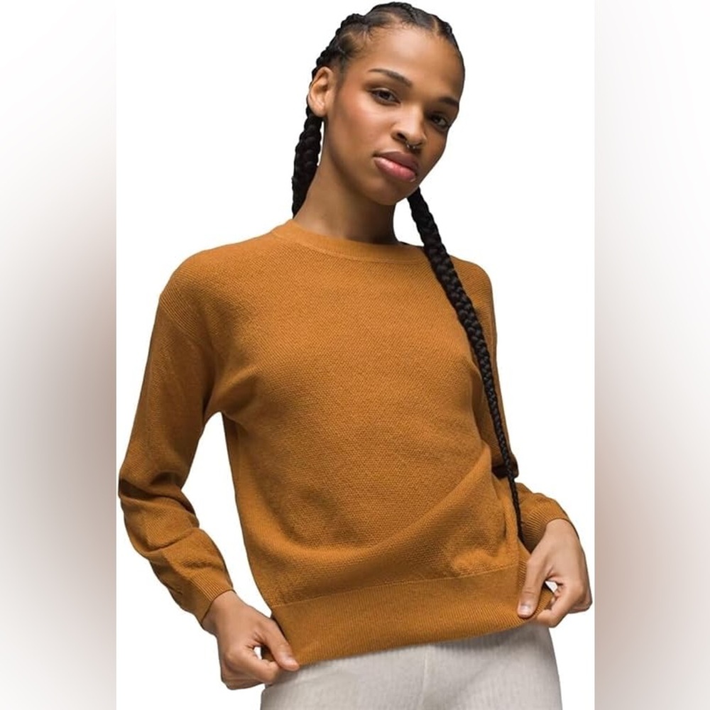 Prana | Milani Crew Neck Sweater | Spiced Orange Brown | Size L